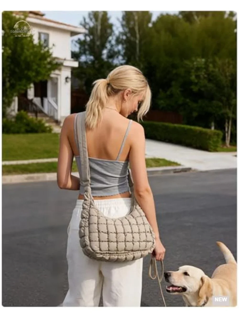 Quilted Crossbody Bag for Women, Travel Hobo Shoulder Bag Fits iPad